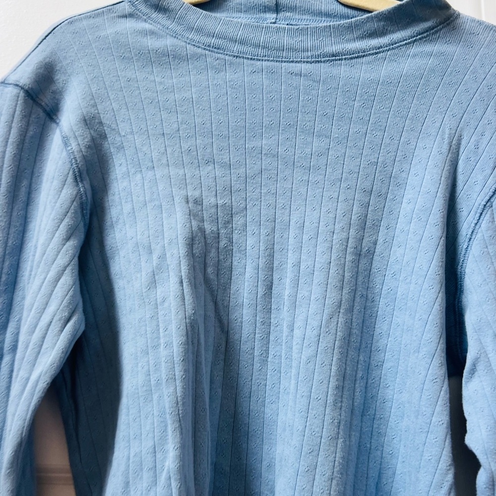 American Eagle Outfitters Blue Ribbed Crop Top - Picture 2 of 5